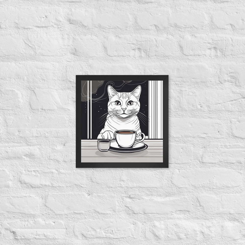 PugMug Custom White Companion Cat Framed Print