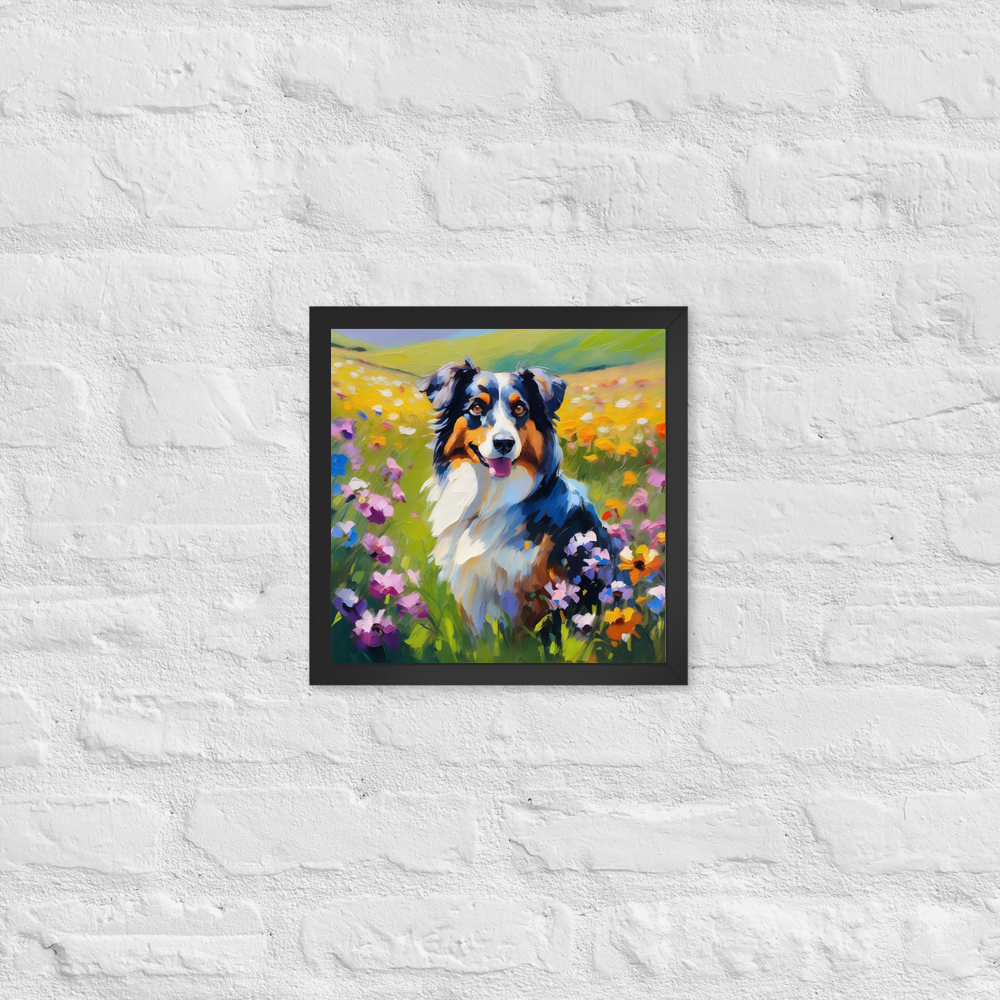PugMug Custom Miniature American Shepherd Framed Print