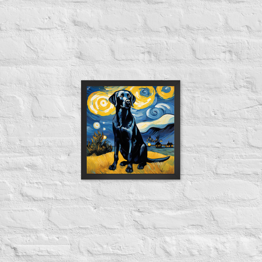 PugMug Custom Black Labrador Retriever Framed Print