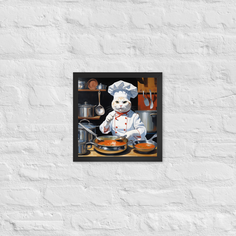 PugMug Custom White Companion Cat Framed Print