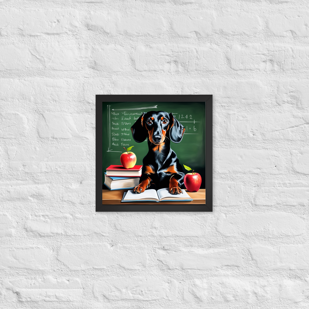 PugMug Custom Black Dachshund Framed Print