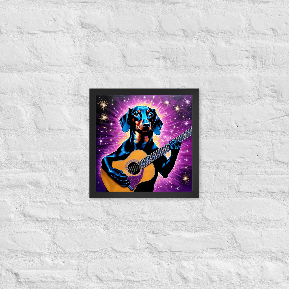 PugMug Custom Black Dachshund Framed Print