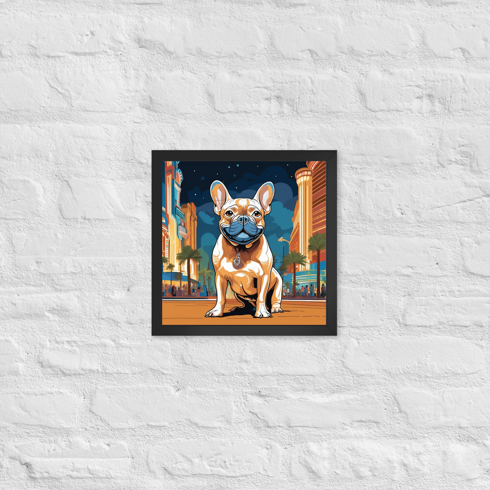 PugMug Custom Tan French Bulldog Framed Print