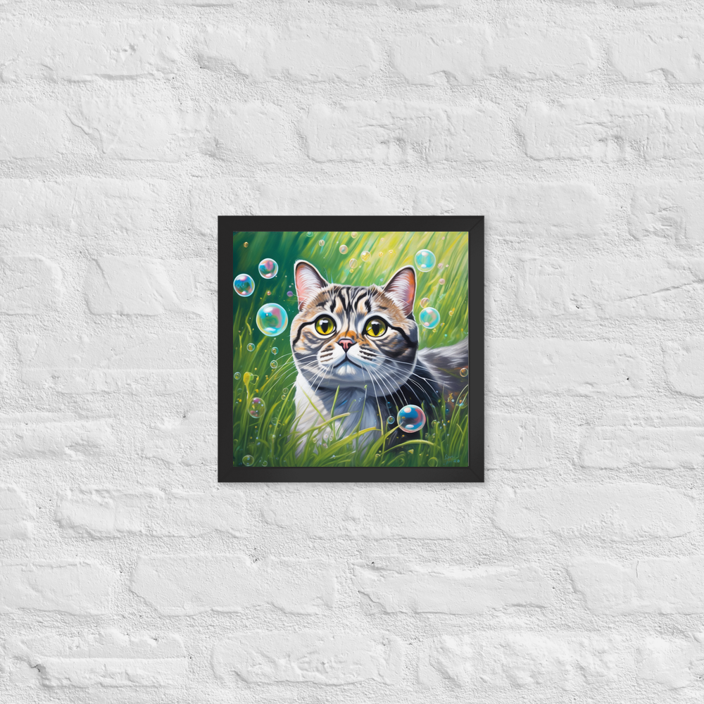PugMug Custom Tabby Scottish Fold Cat Framed Print