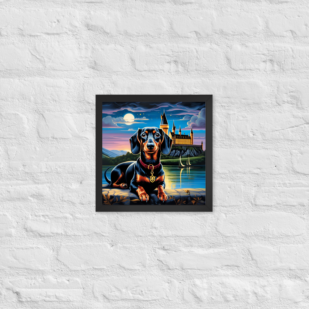 PugMug Custom Black Dachshund Framed Print
