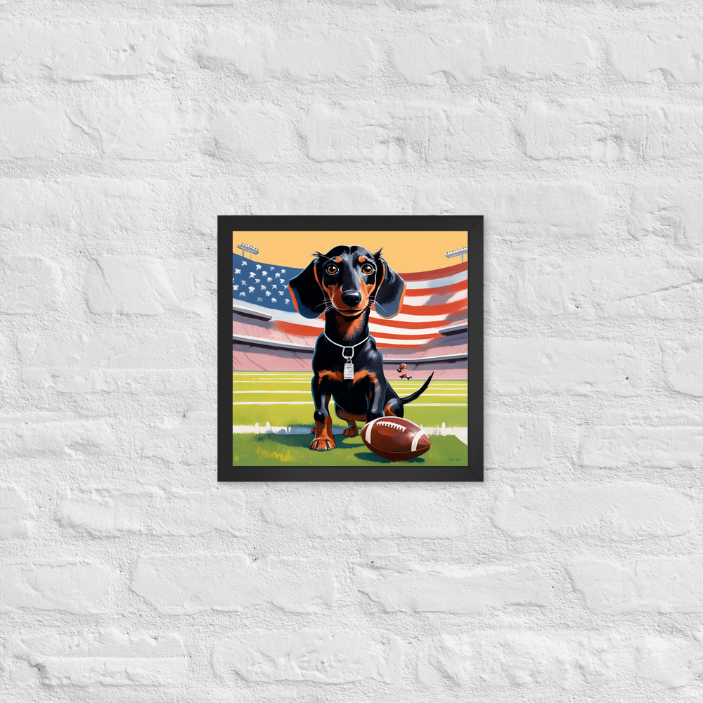 PugMug Custom Black Dachshund Framed Print