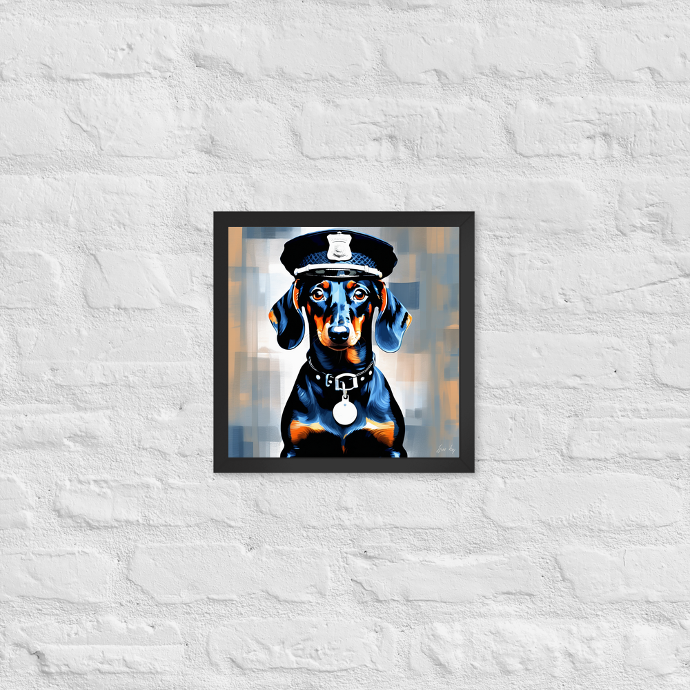 PugMug Custom Black Dachshund Framed Print