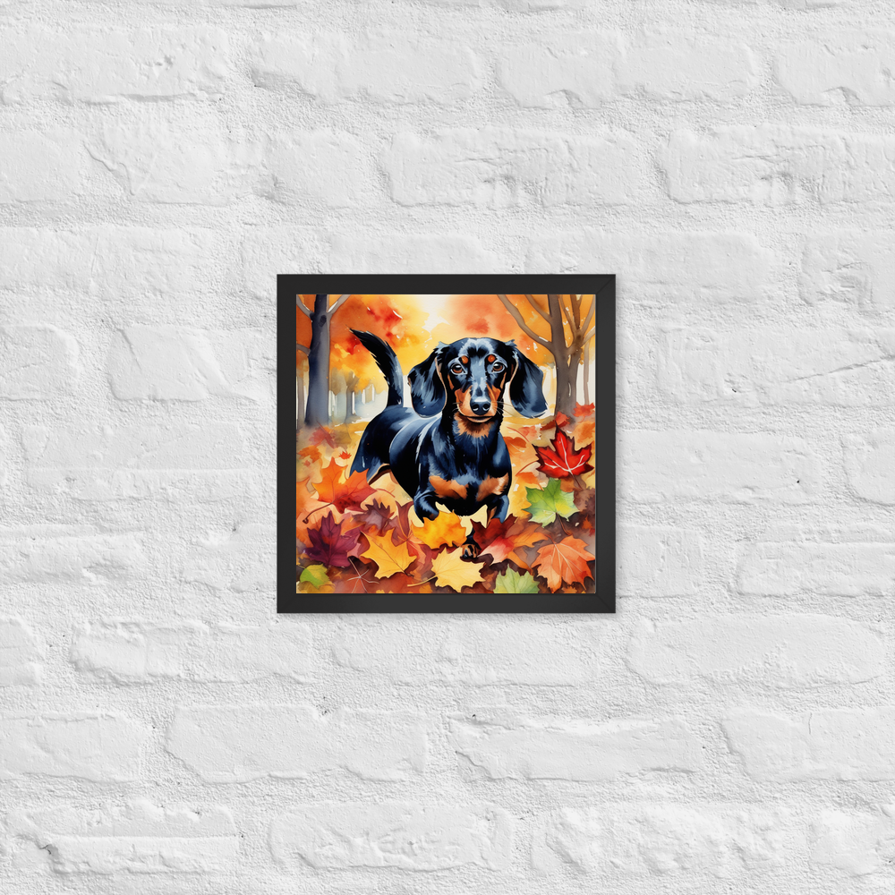 PugMug Custom Black Dachshund Framed Print