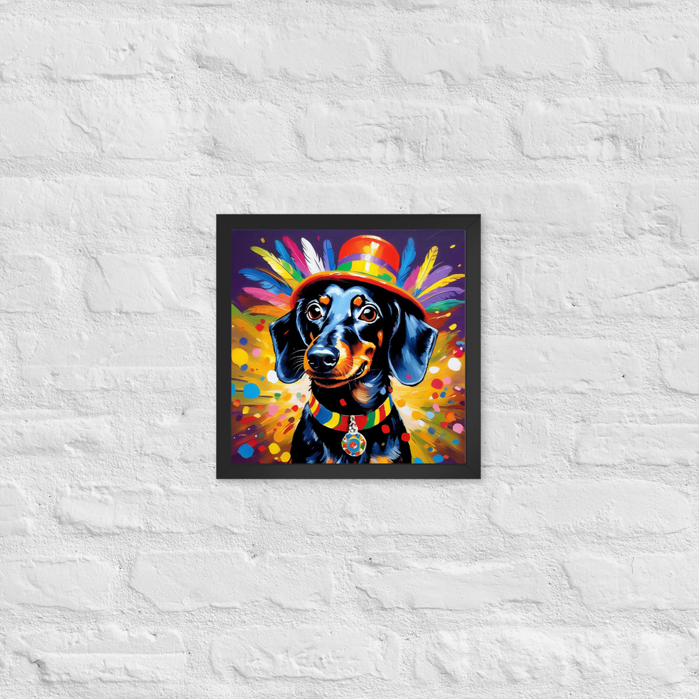 PugMug Custom Black Dachshund Framed Print
