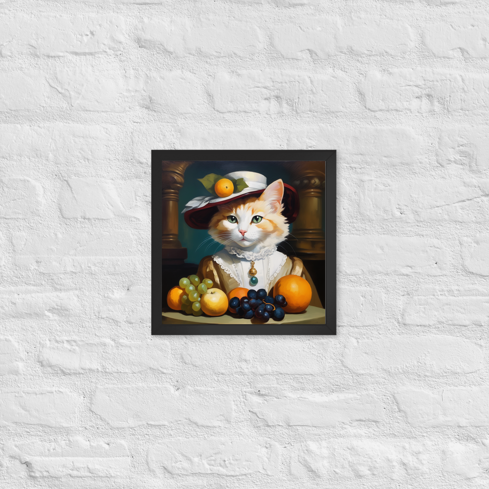 PugMug Custom White Companion Cat Framed Print