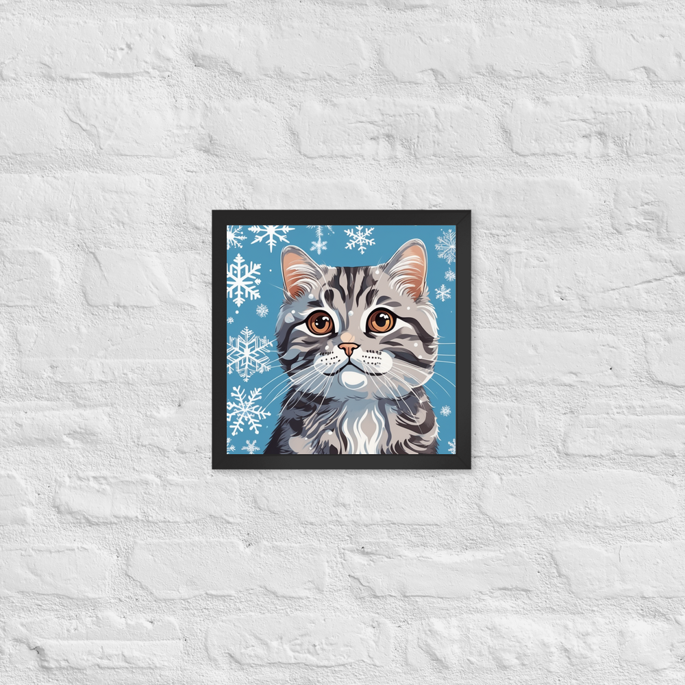 PugMug Custom Tabby Scottish Fold Cat Framed Print