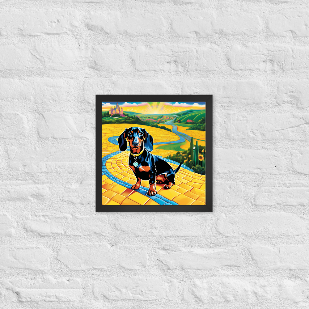 PugMug Custom Black Dachshund Framed Print