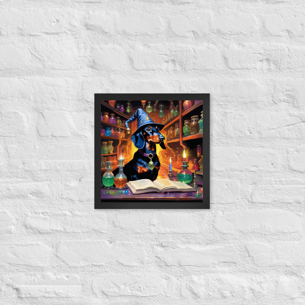 PugMug Custom Black Dachshund Framed Print