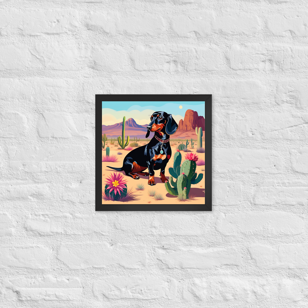 PugMug Custom Black Dachshund Framed Print