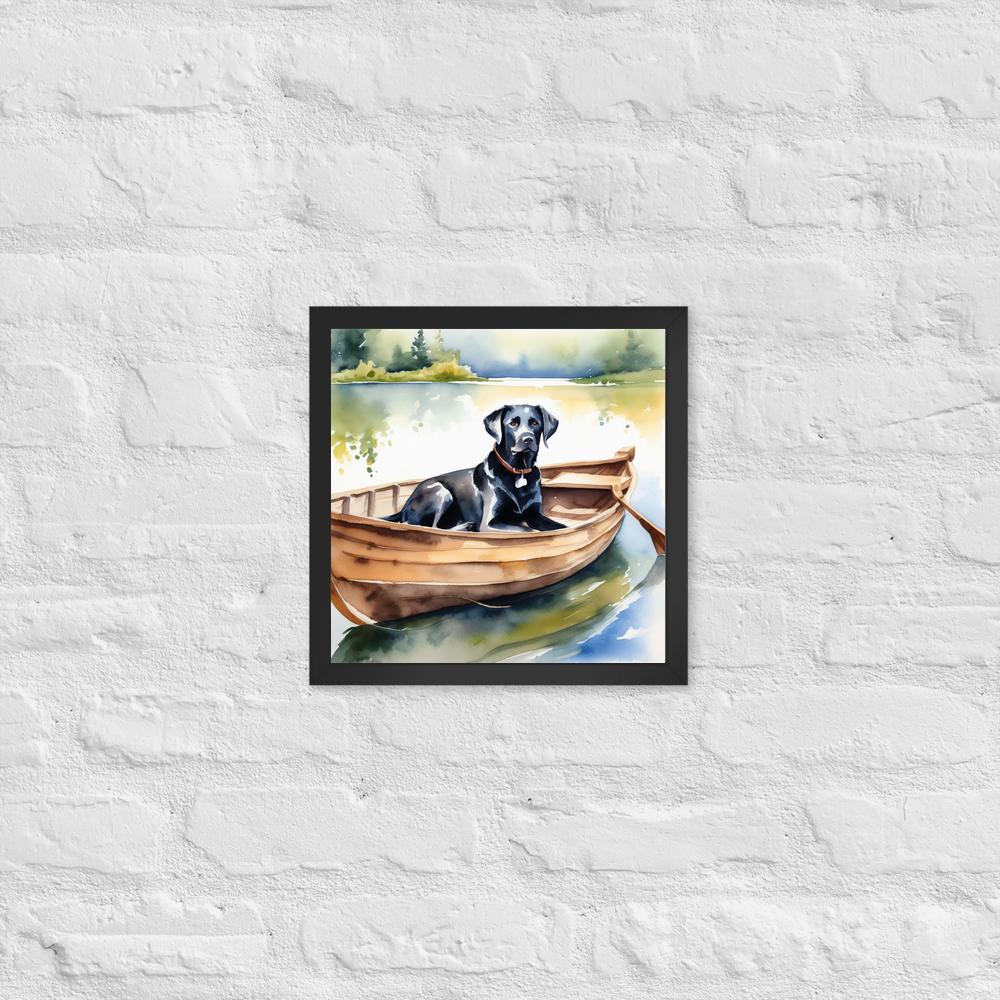 PugMug Custom Black Labrador Retriever Framed Print