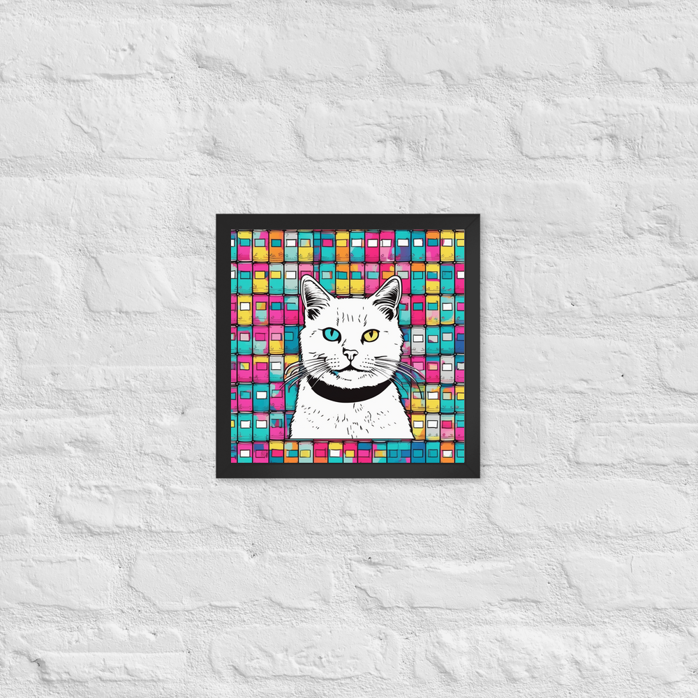 PugMug Custom White Companion Cat Framed Print