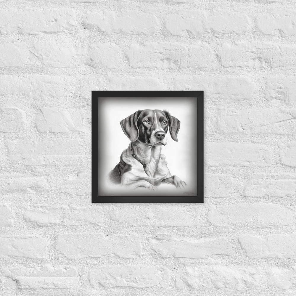 PugMug Custom Brittany Dog Framed Print