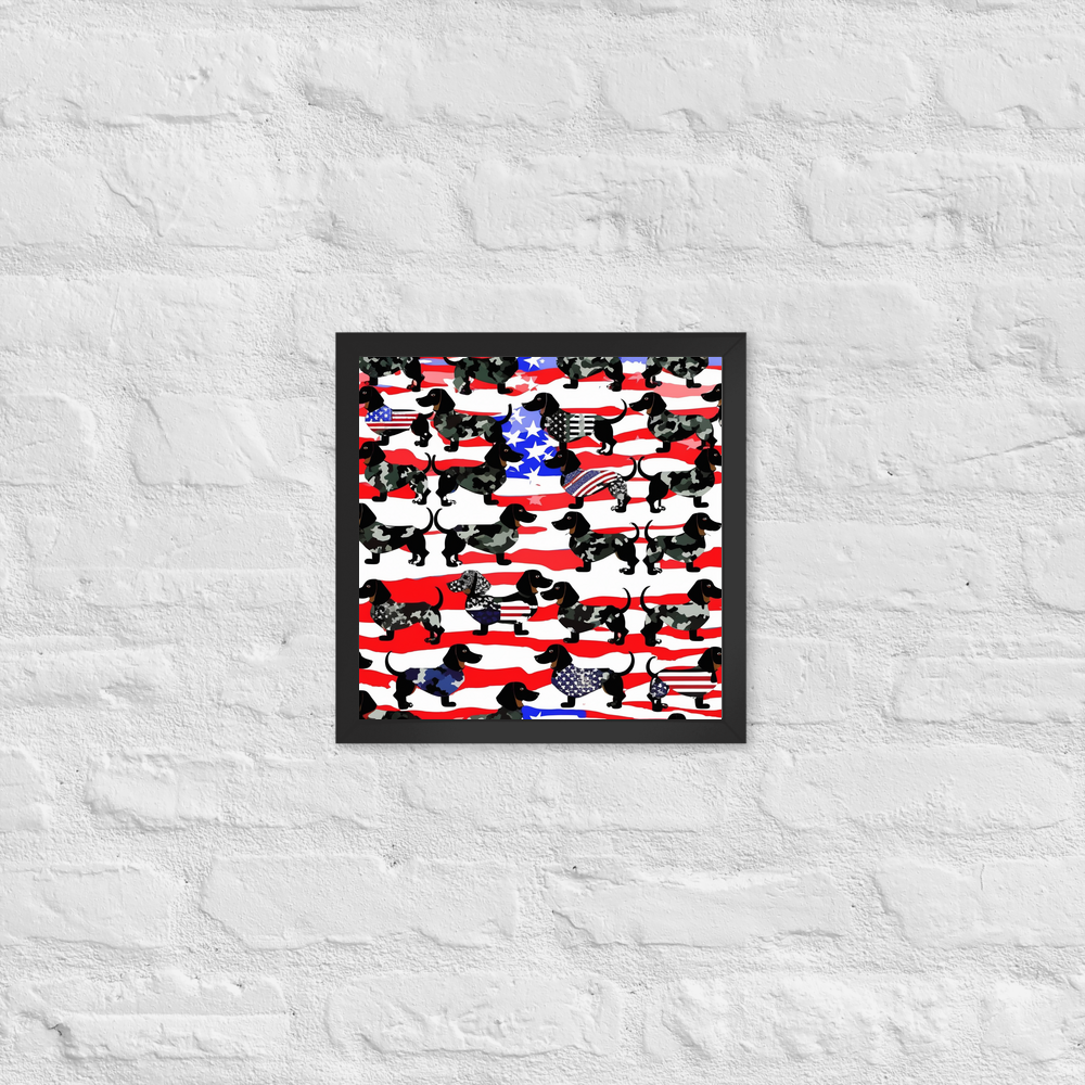 PugMug Custom Black Dachshund Framed Print