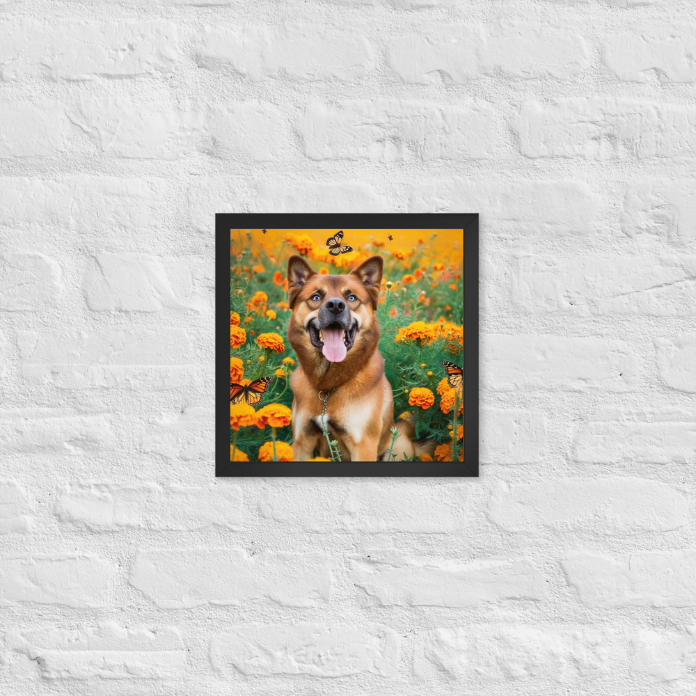 PugMug Custom Blue Framed Print