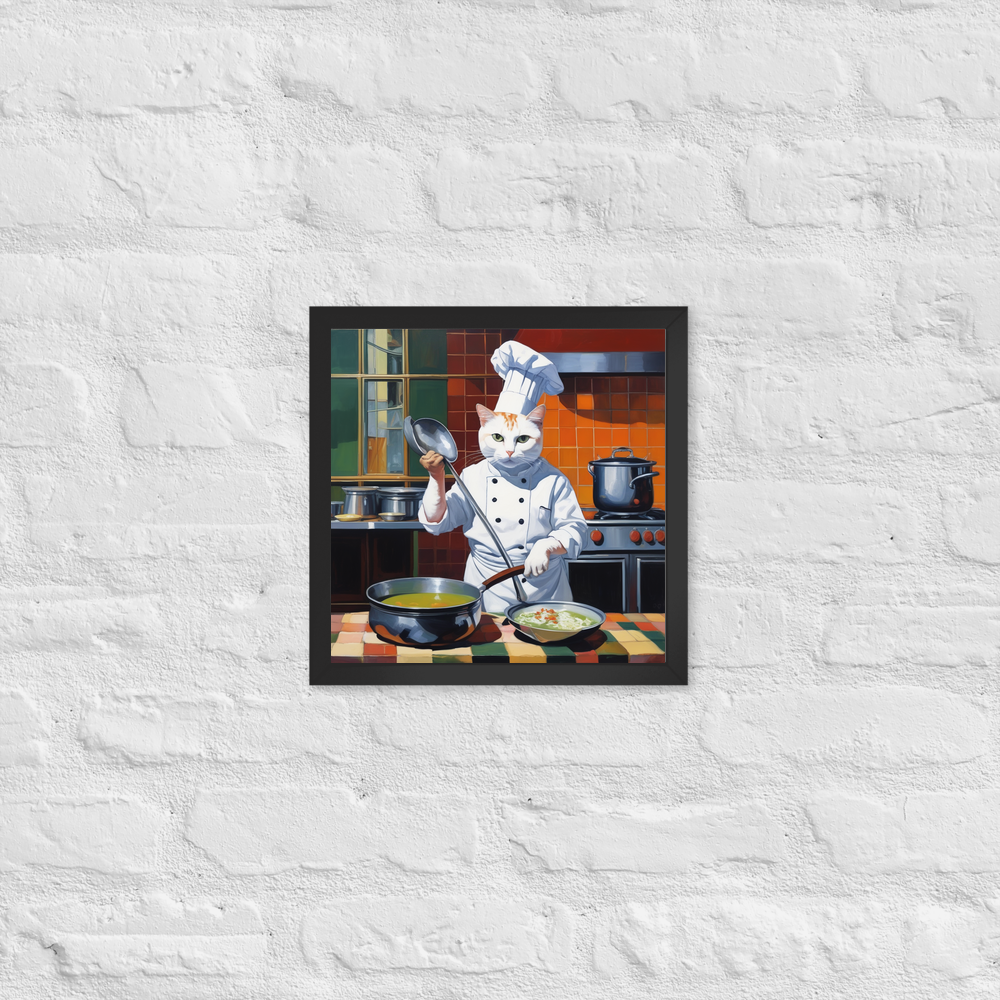 PugMug Custom White Companion Cat Framed Print