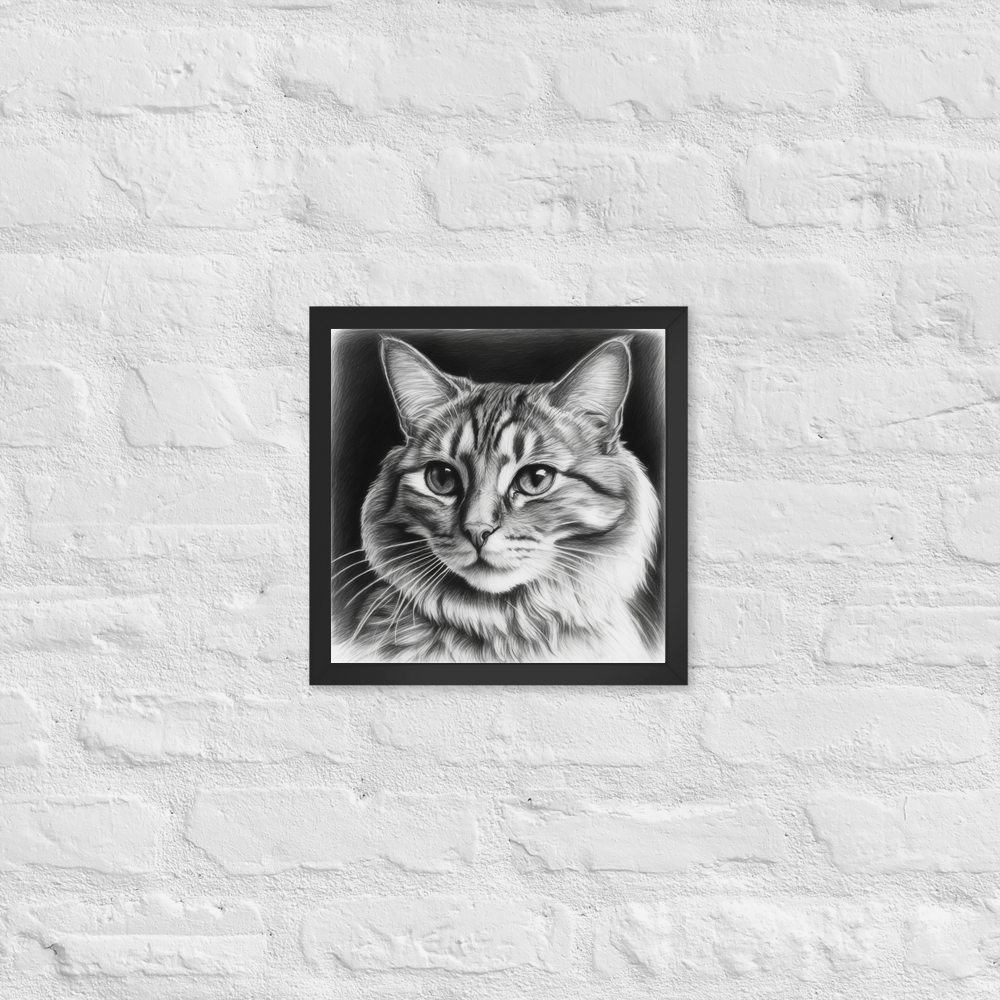PugMug Custom Tabby Companion Cat Framed Print