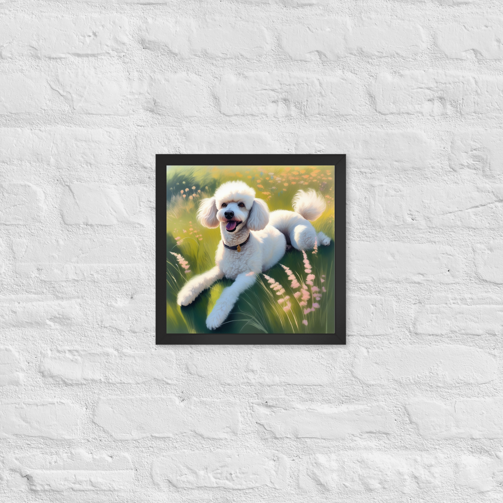 PugMug Custom White Poodle Framed Print