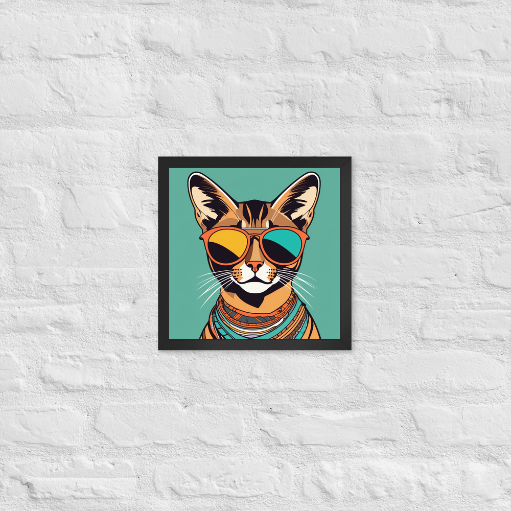 PugMug Custom Tabby Abyssinian Cat Framed Print