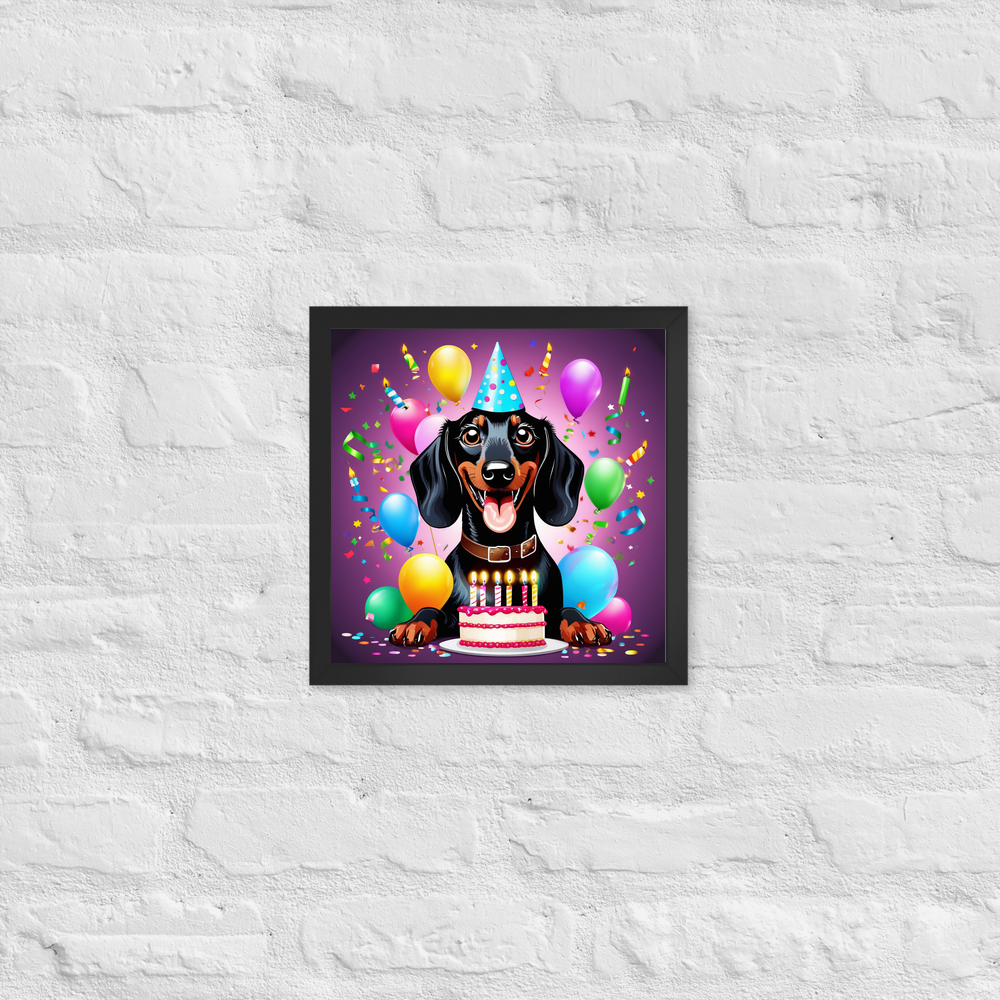 PugMug Custom Black Dachshund Framed Print