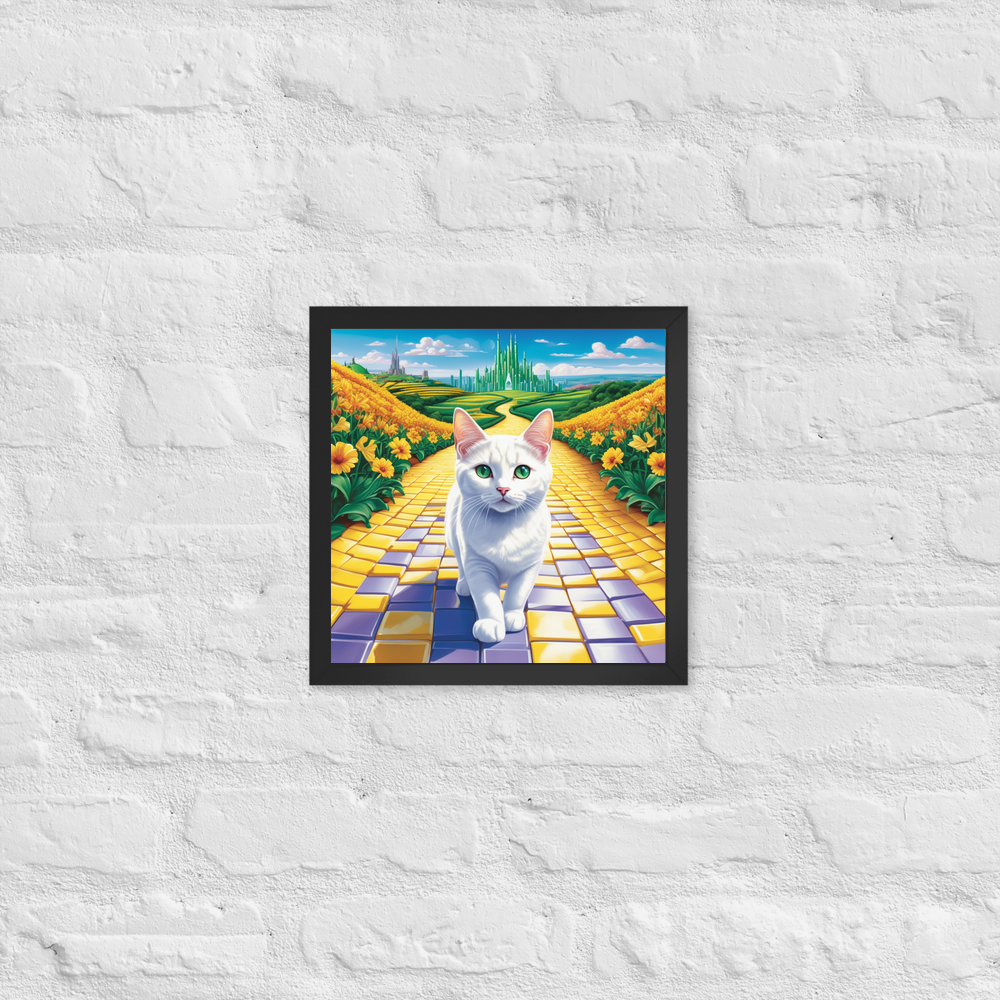 PugMug Custom White Companion Cat Framed Print
