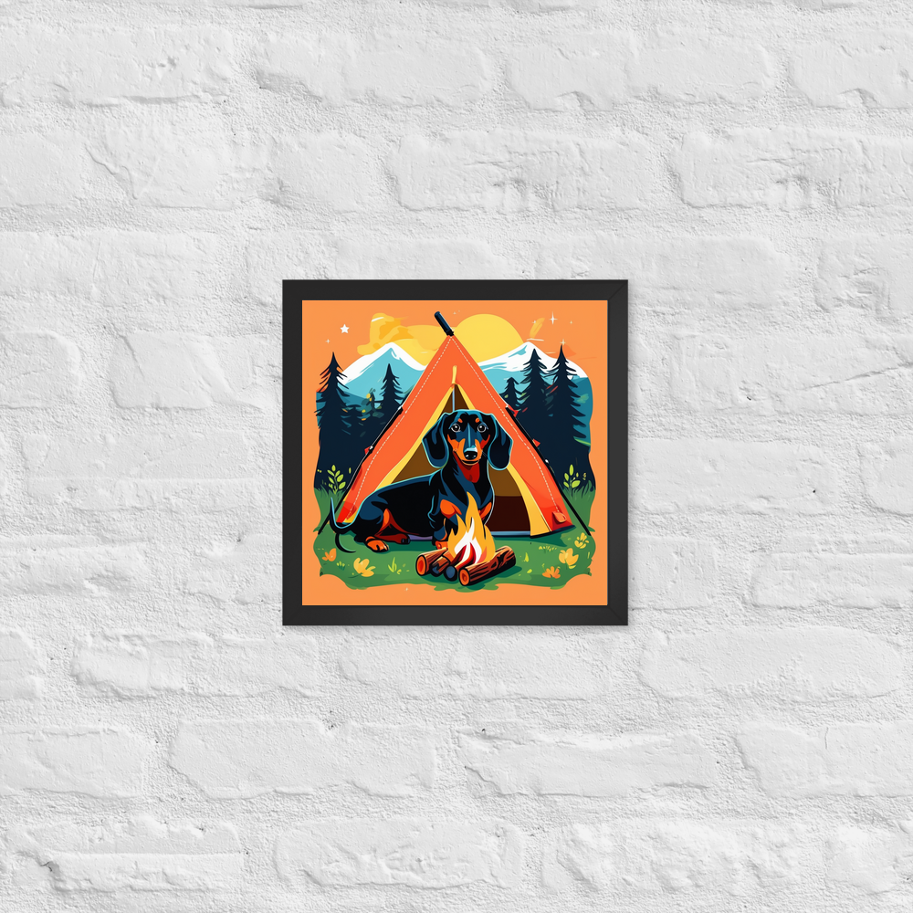 PugMug Custom Black Dachshund Framed Print