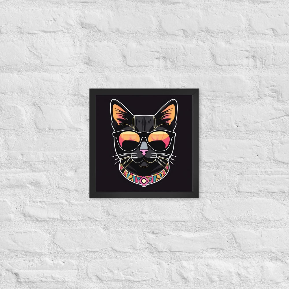 PugMug Custom Black Exotic Cat Framed Print