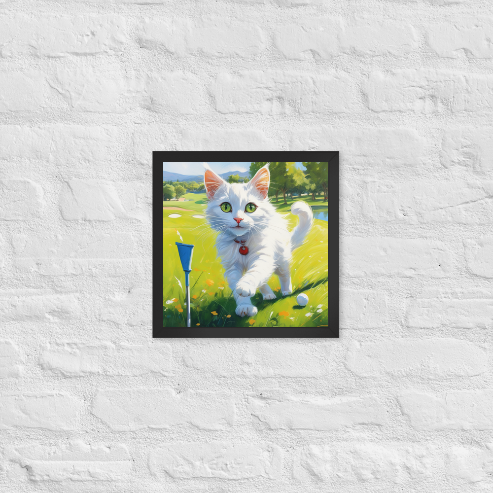 PugMug Custom White Companion Cat Framed Print