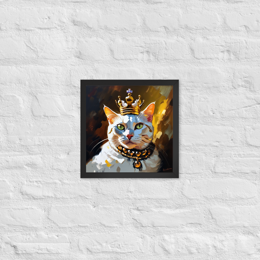PugMug Custom White American Shorthair Cat Framed Print