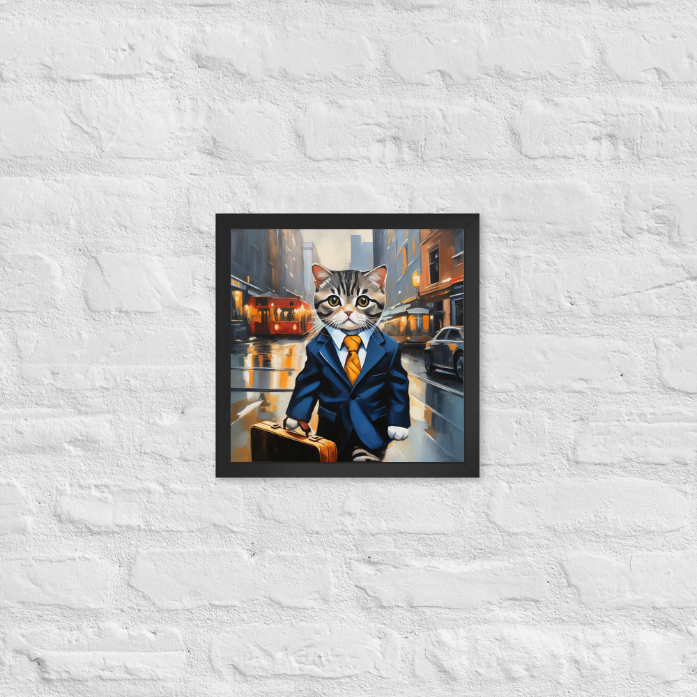 PugMug Custom Tabby Scottish Fold Cat Framed Print