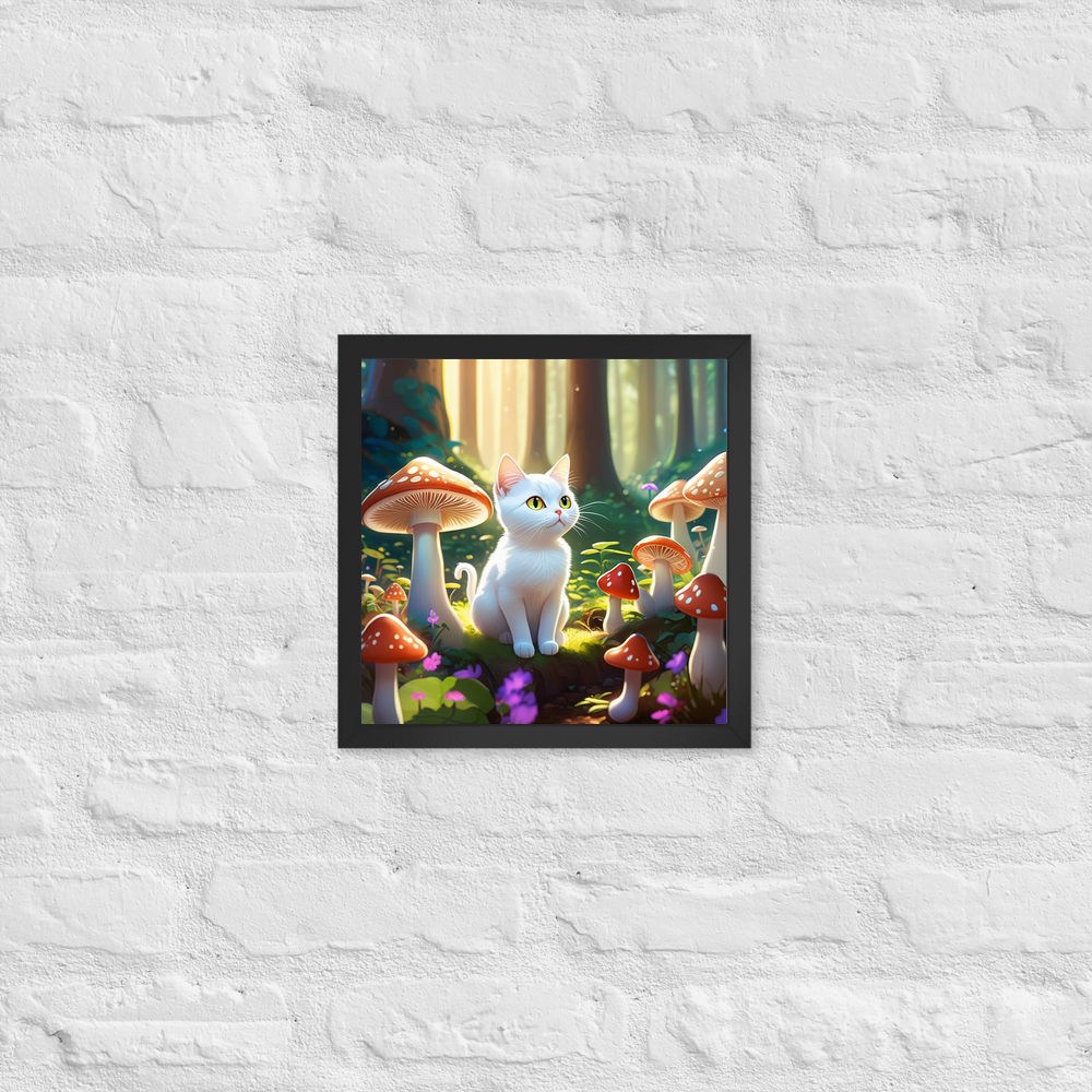 PugMug Custom White Companion Cat Framed Print