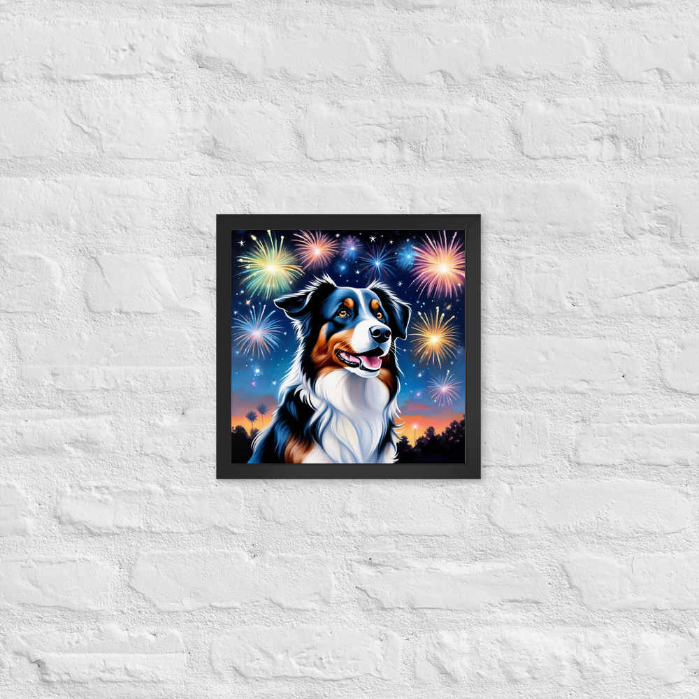 PugMug Custom Australian Shepherd Dog Framed Print