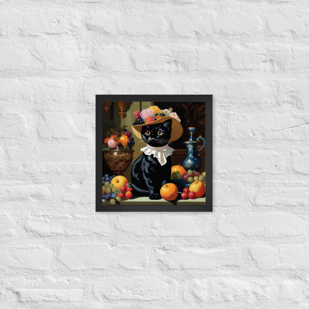 PugMug Custom Black Exotic Cat Framed Print