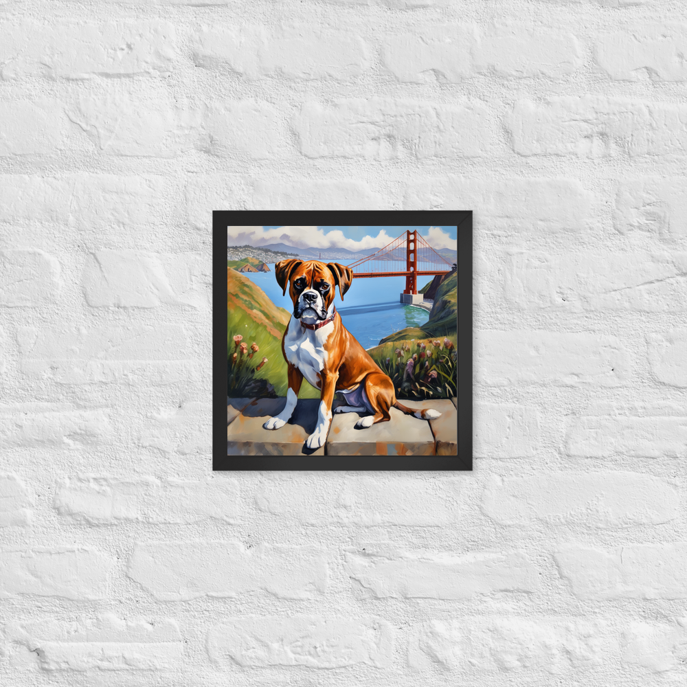 PugMug Custom Boxer Dog Framed Print