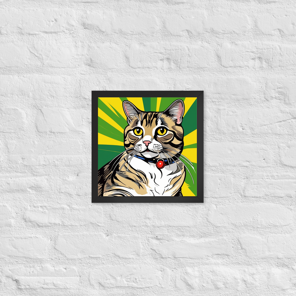 PugMug Custom Tabby Scottish Fold Cat Framed Print