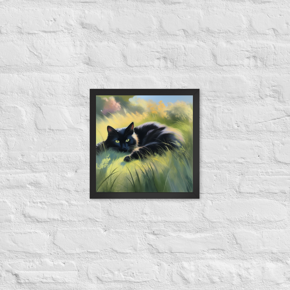 PugMug Custom Black Companion Cat Framed Print