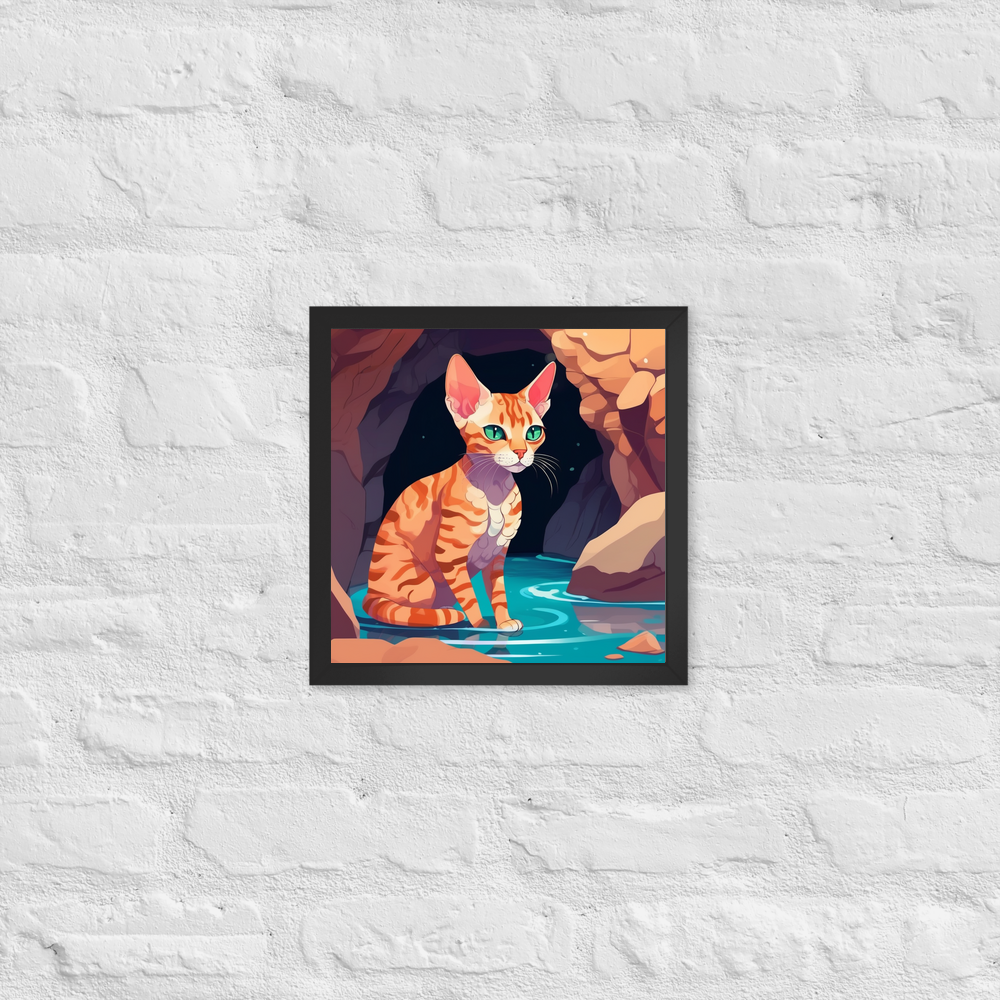 PugMug Custom Tabby Devon Rex Cat Framed Print