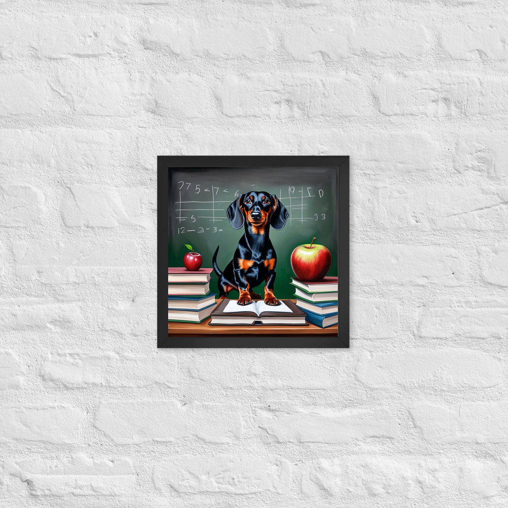 PugMug Custom Black Dachshund Framed Print