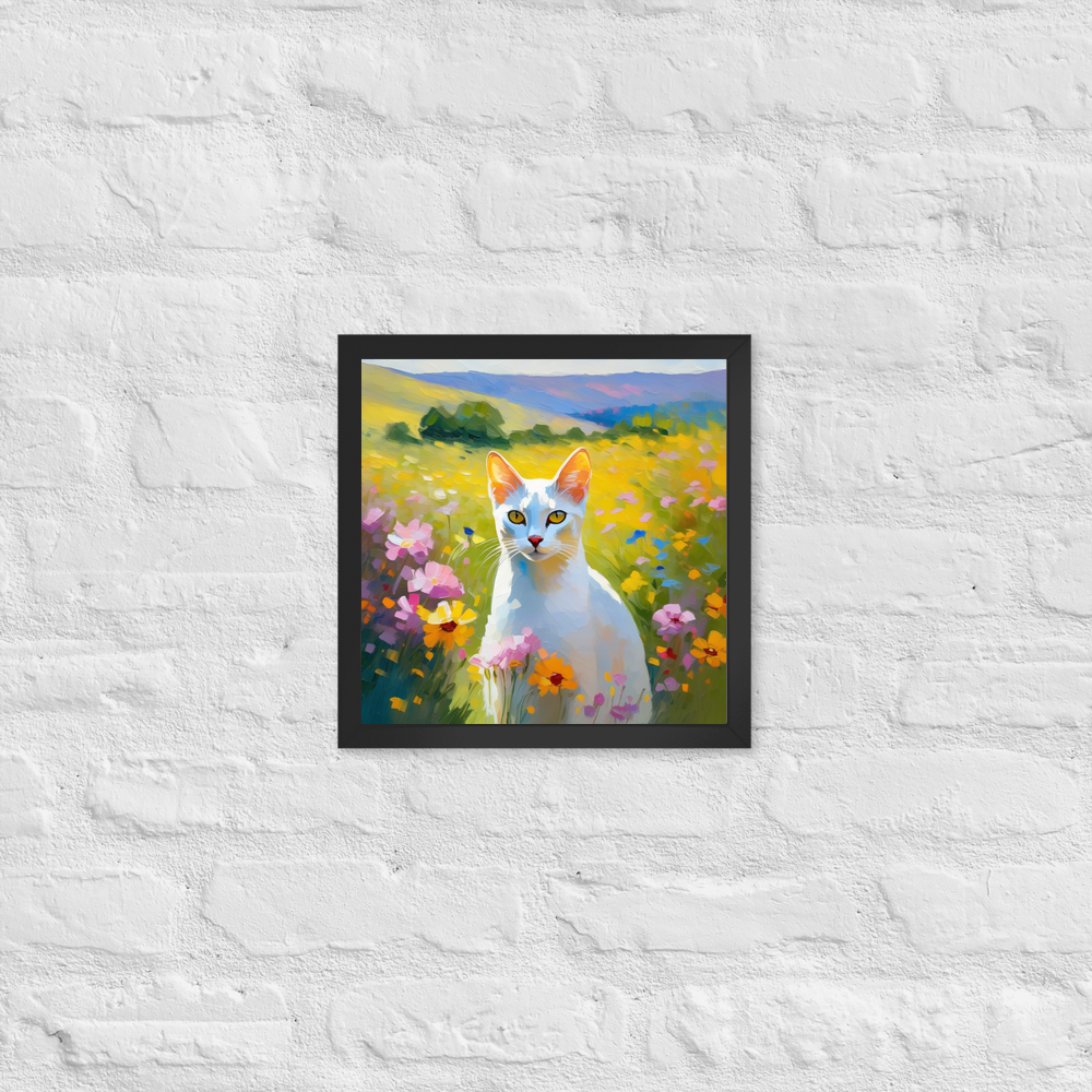 PugMug Custom White Abyssinian Cat Framed Print