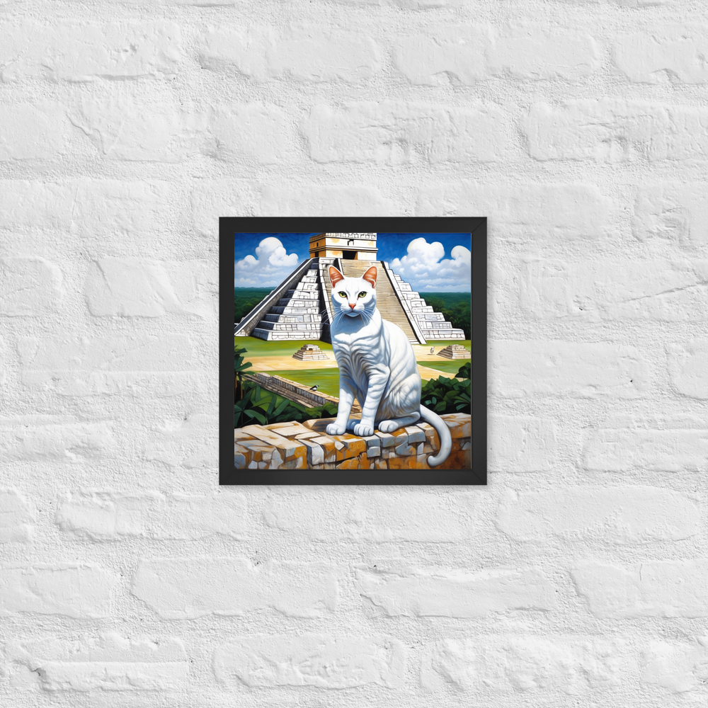 PugMug Custom White Companion Cat Framed Print