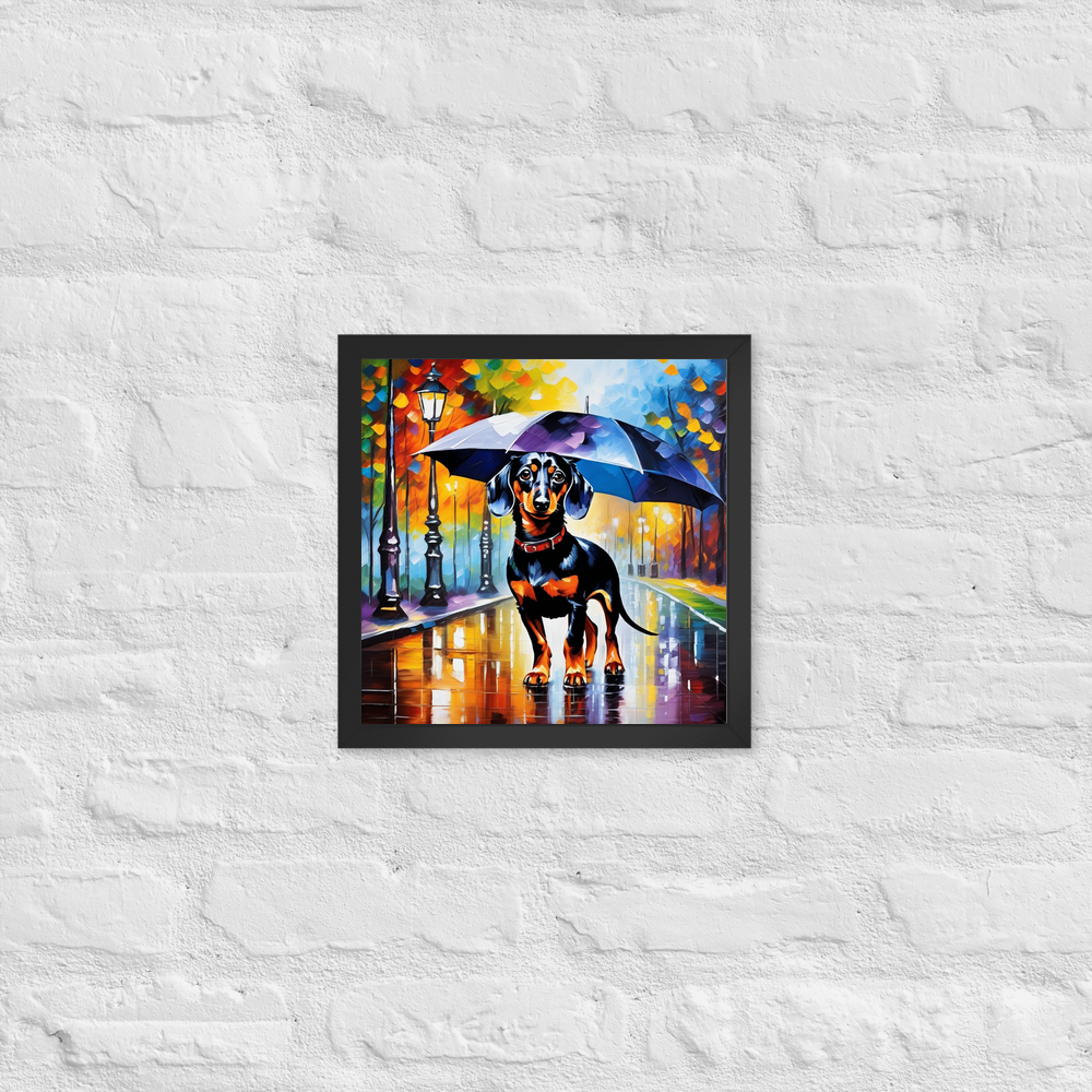 PugMug Custom Black Dachshund Framed Print