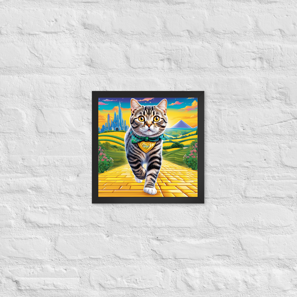 PugMug Custom Tabby Scottish Fold Cat Framed Print