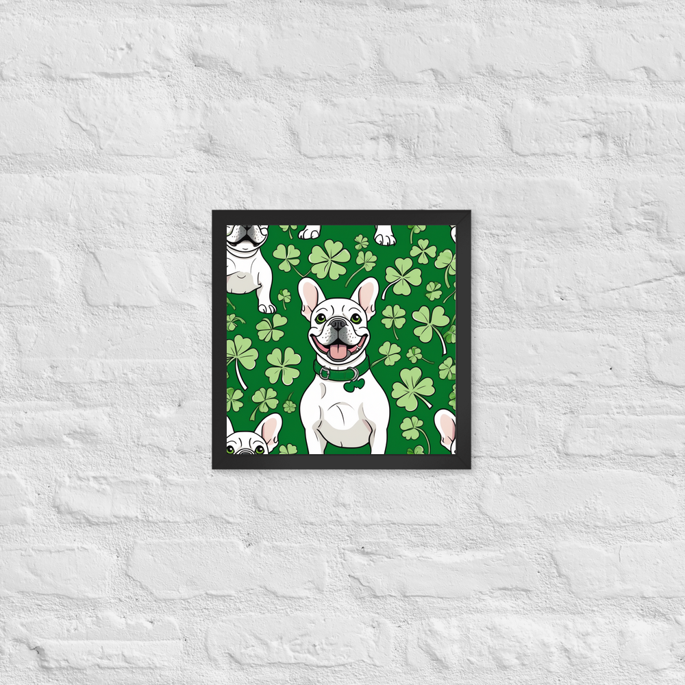 PugMug Custom White French Bulldog Framed Print
