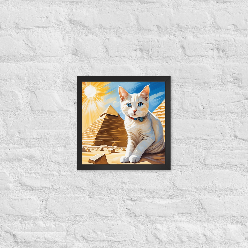 PugMug Custom White Companion Cat Framed Print