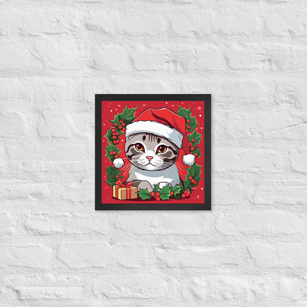 PugMug Custom Tabby Scottish Fold Cat Framed Print