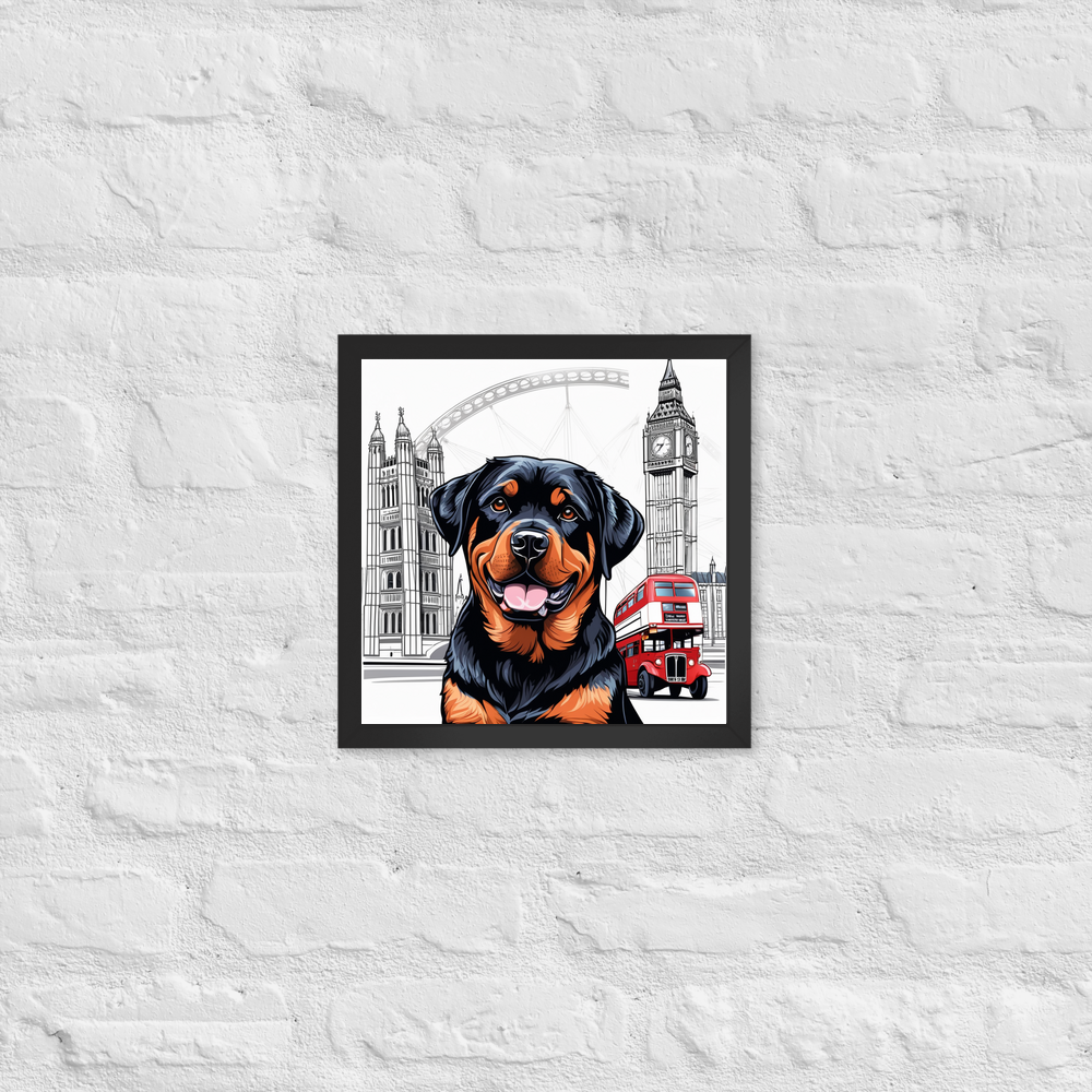 PugMug Custom Rottweiler Framed Print